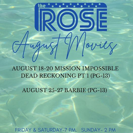 Rose Theater August 2023 Audubon County